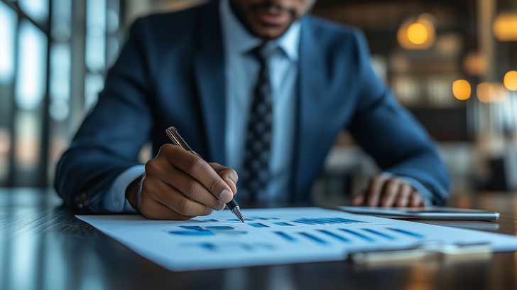 A CFO preparing a financial performance report, with a focus on profitability, efficiency, and risk management metrics.